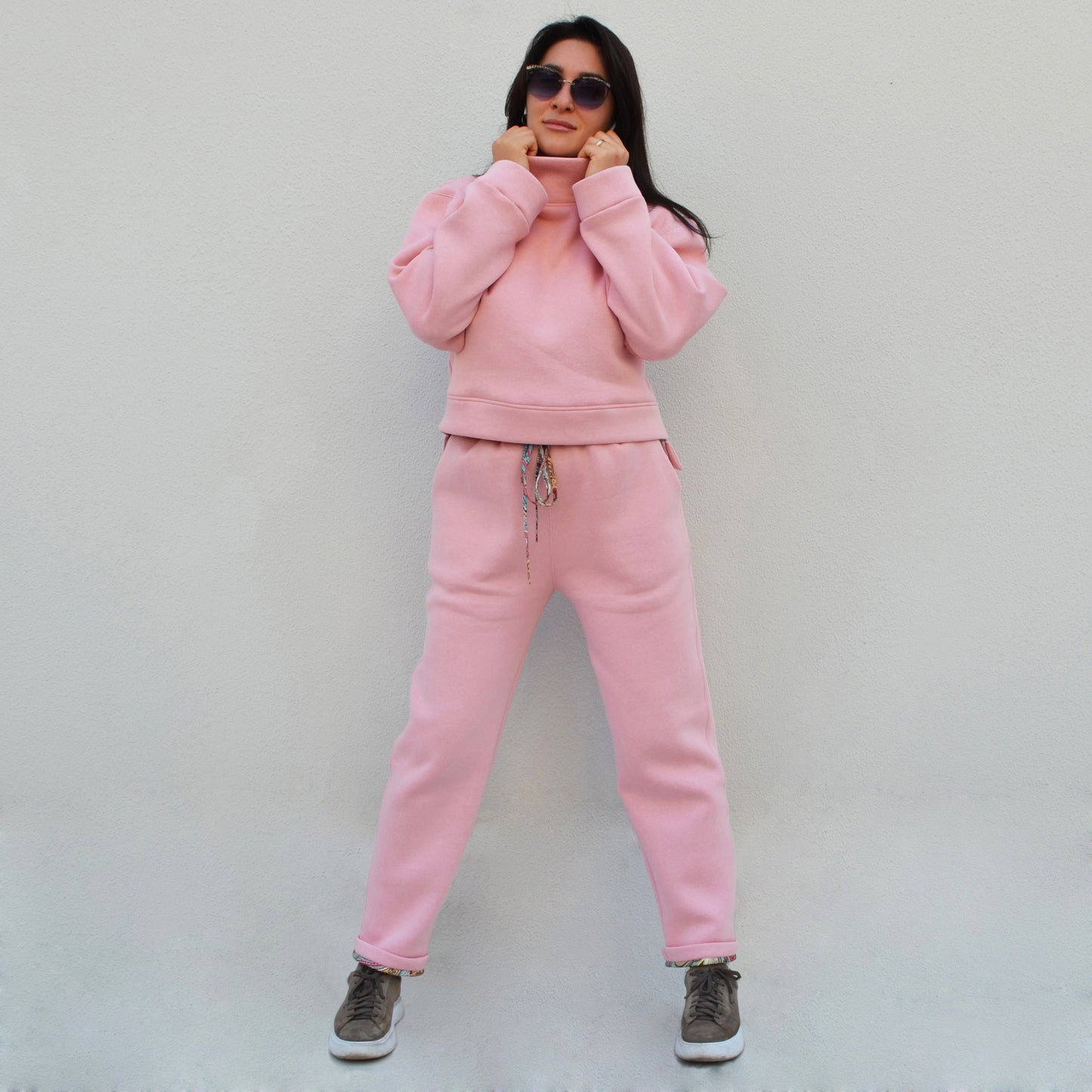 Sweatshirt Flora Pembe