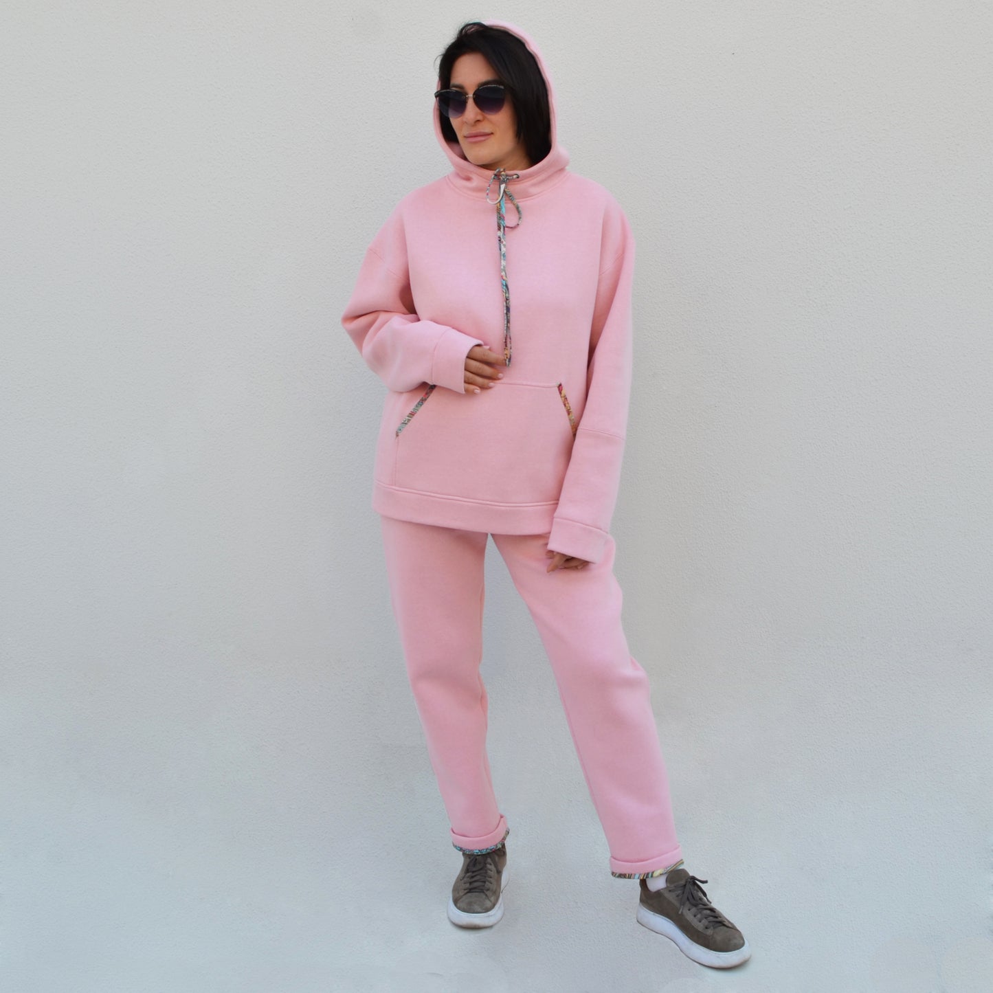 Hoodie Kanguru Pembe