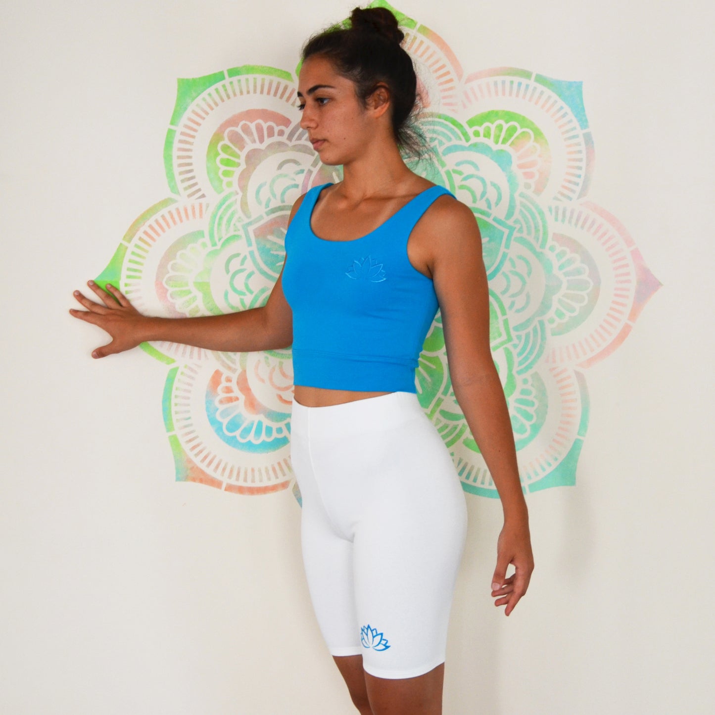 Bisiklet Şortu Rohini Ekru Nakışlı