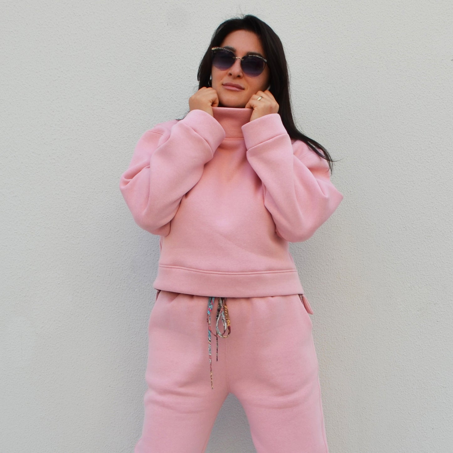 Sweatshirt Flora Pembe