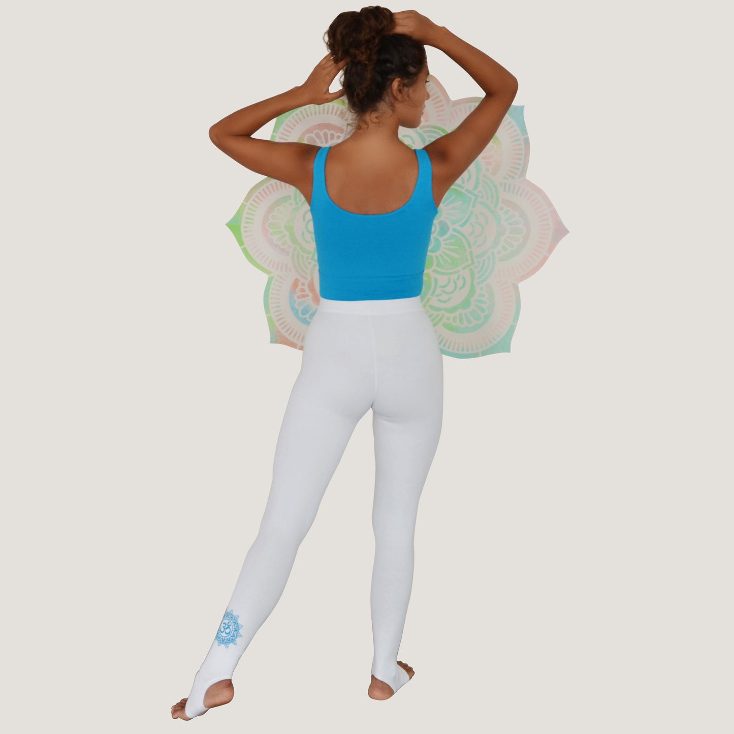 Yoga Taytı Jiva Ekru Nakışlı