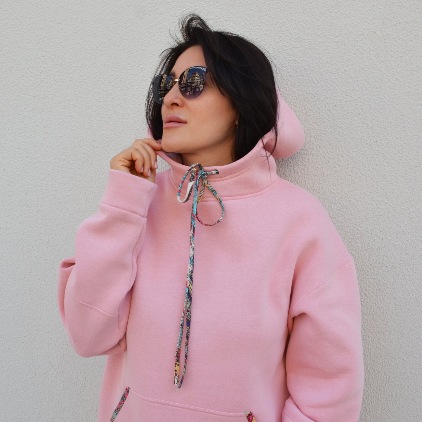 Hoodie Kanguru Pembe